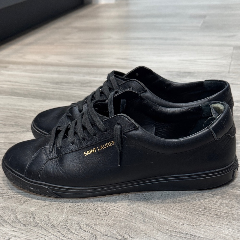 Saint Laurent Black Sneakers with Gold Detail - ANDY SNEAKERS